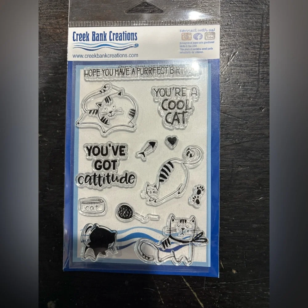 Cat Stamp Set - Black and White